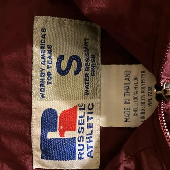Russell Athletic Burgundy Windbreaker - Picture 2 of 3